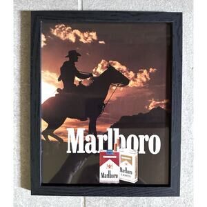 Framed 1991 Marlboro Man Print Ad 8x10